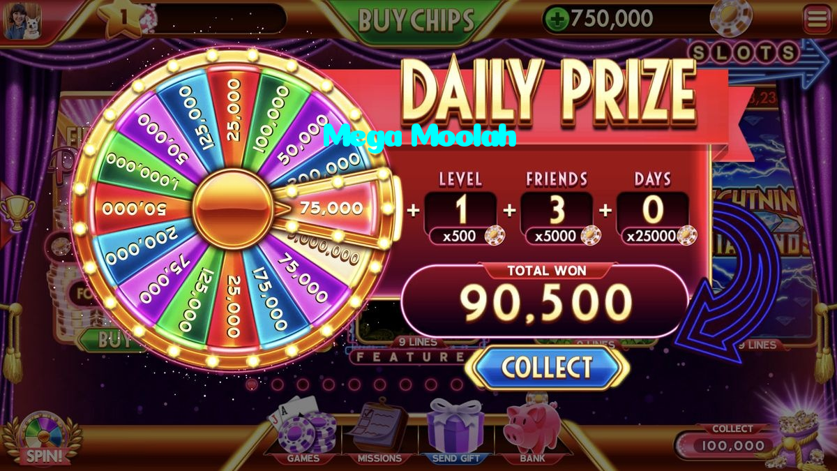 Mega Moolah casino presented on mobile device in Pakistan with slots and live games